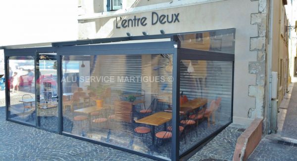 pergola terrasse restaurant L'Entre 2 à Martigues par Alu Service